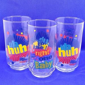 3 Vintage Diet Pepsi You Got The Right One Baby UH Huh Libbey Glasses